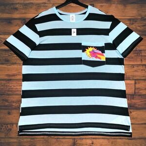 Disney Parks Big‎ Hero 6 Baymax Striped Pocket Tee T-shirt Adult Unisex XL NWT